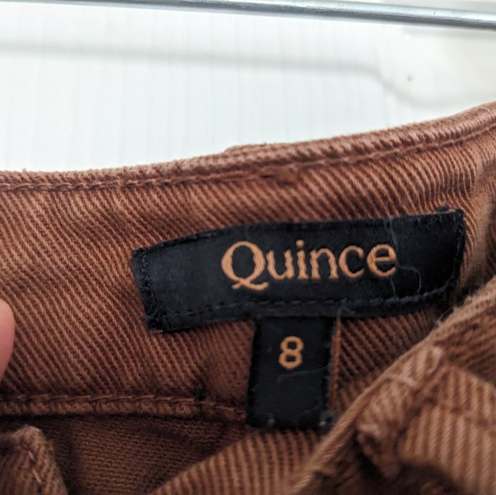 Quince Brown Ankle Cropped Cotton Twill Pants Size 8 - Picture 4 of 4